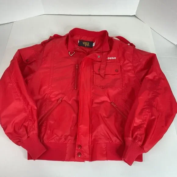 Vintage Firestone Full Zip Windbreaker Jacket, Large, Red, King Louie Pro Fit - Picture 5 of 9